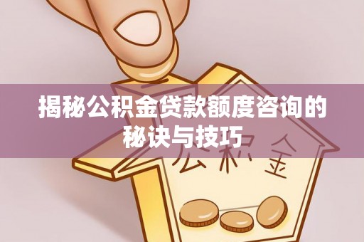 阳东揭秘公积金贷款额度咨询的秘诀与技巧