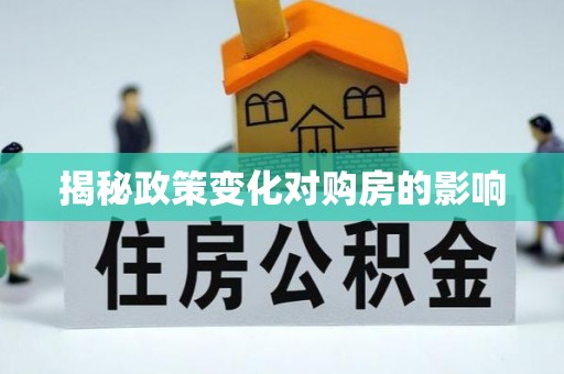 阳东揭秘政策变化对购房的影响